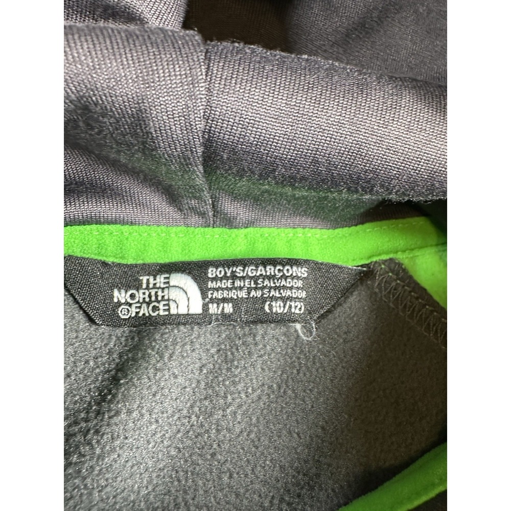 The North Face Full Zip Hoodie Jacket Warm Fleece Green Black Boys MEDIUM 10-12 - Picture 4 of 9
